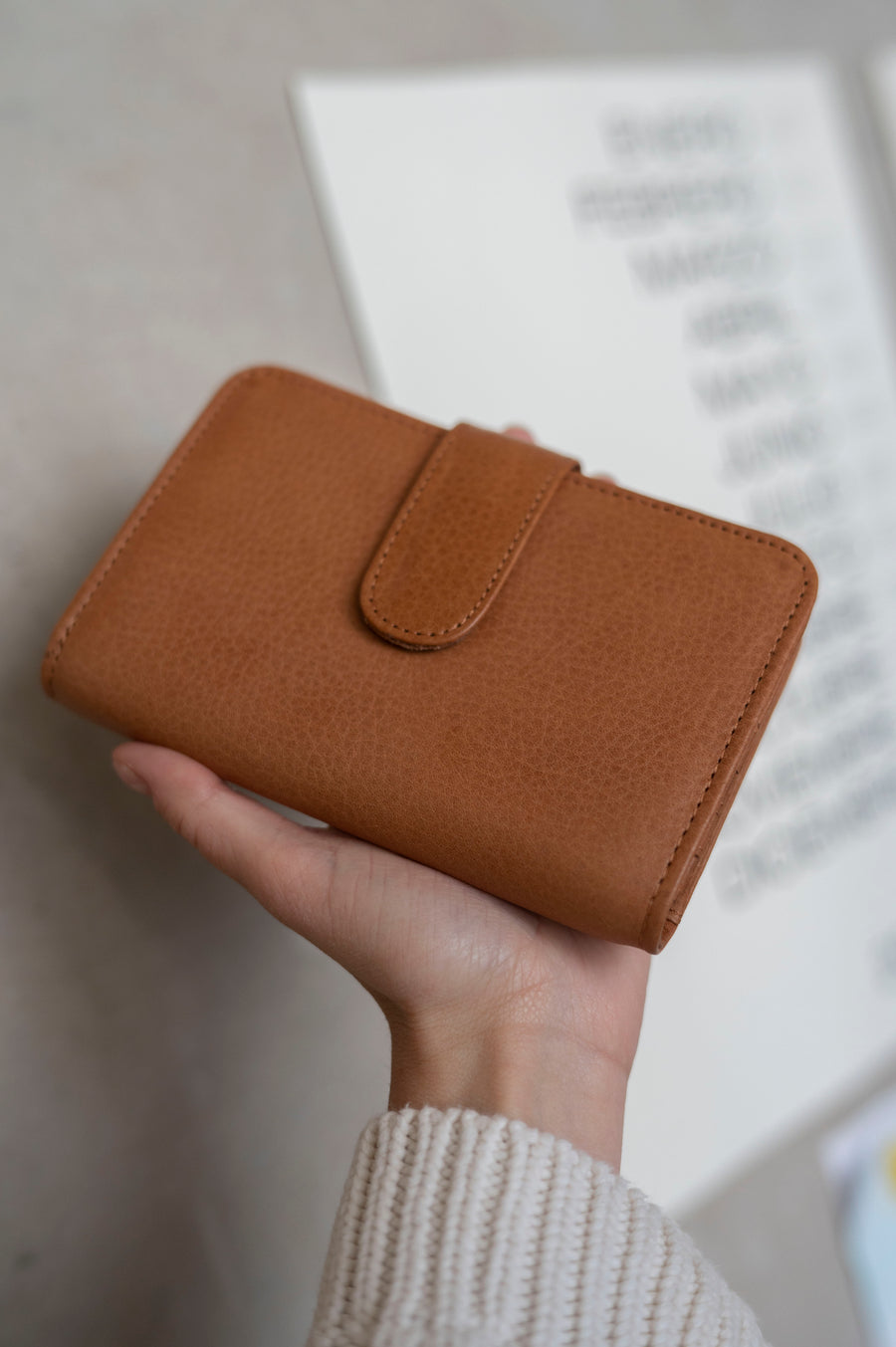 caramel leather passport holder