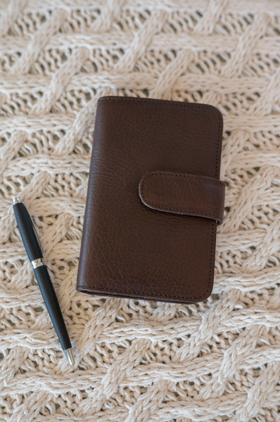 chocolate leather passport cover