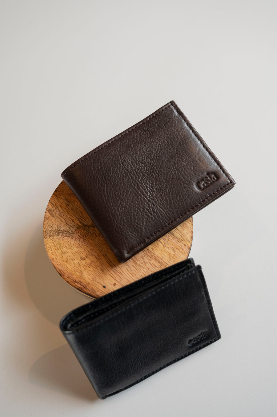 leather wallet chocolate and black 2
