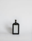 leather luggage tag black