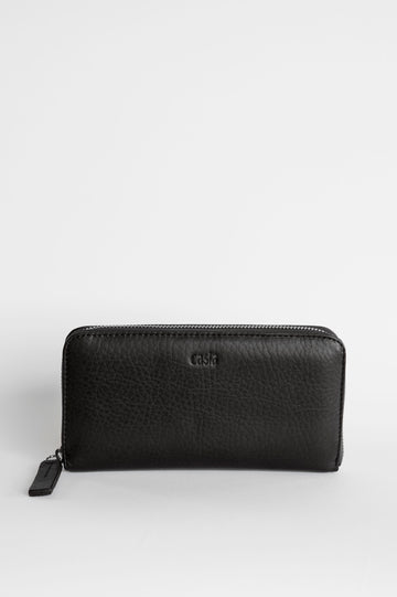 black leather wallet for women