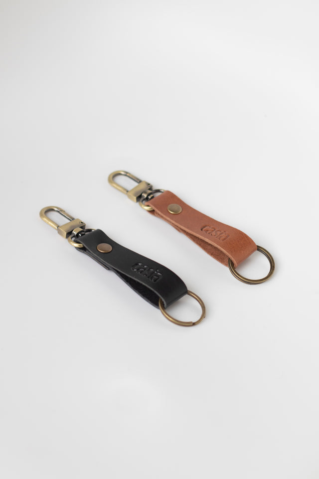 Full grain leather key fob. Vegetable tanned leather.