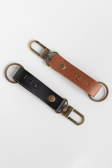 Full grain leather key fob. Vegetable tanned leather.