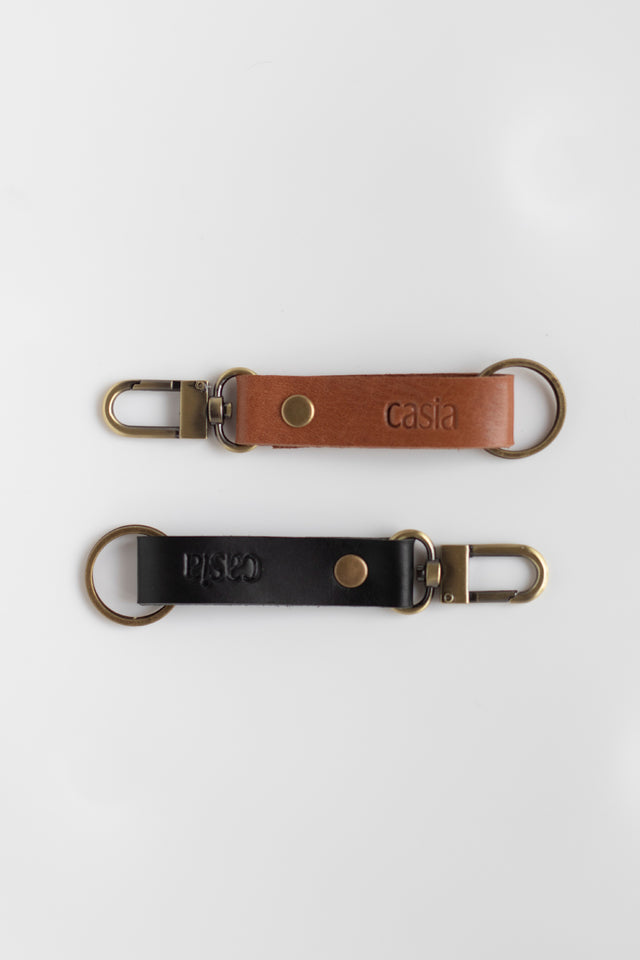 Full grain leather key fob. Vegetable tanned leather.