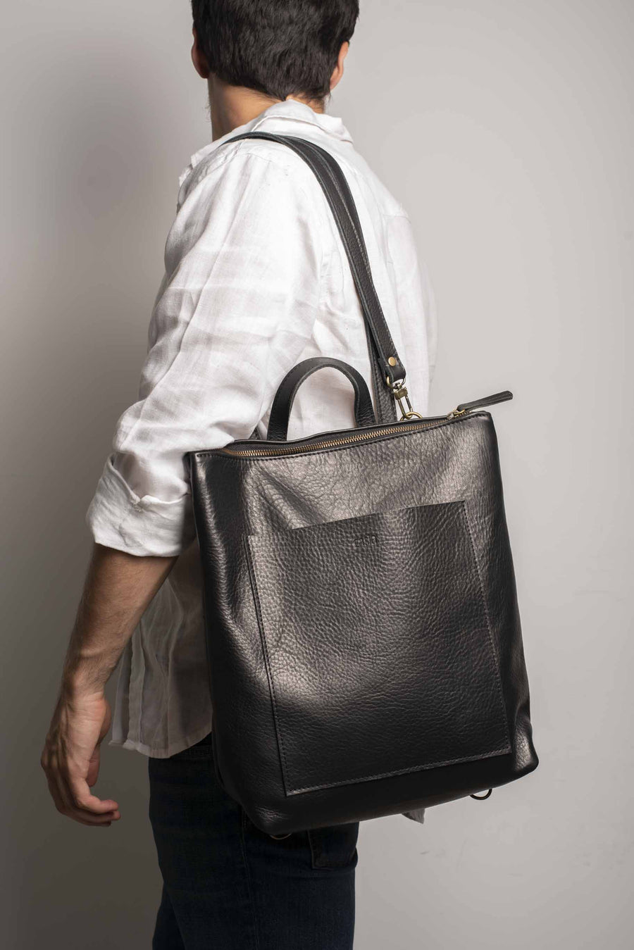 Convertible backpack. Full grain leather backpack. Vegetable tanned leather backpack. Laptop backpack. Unlined backpack.