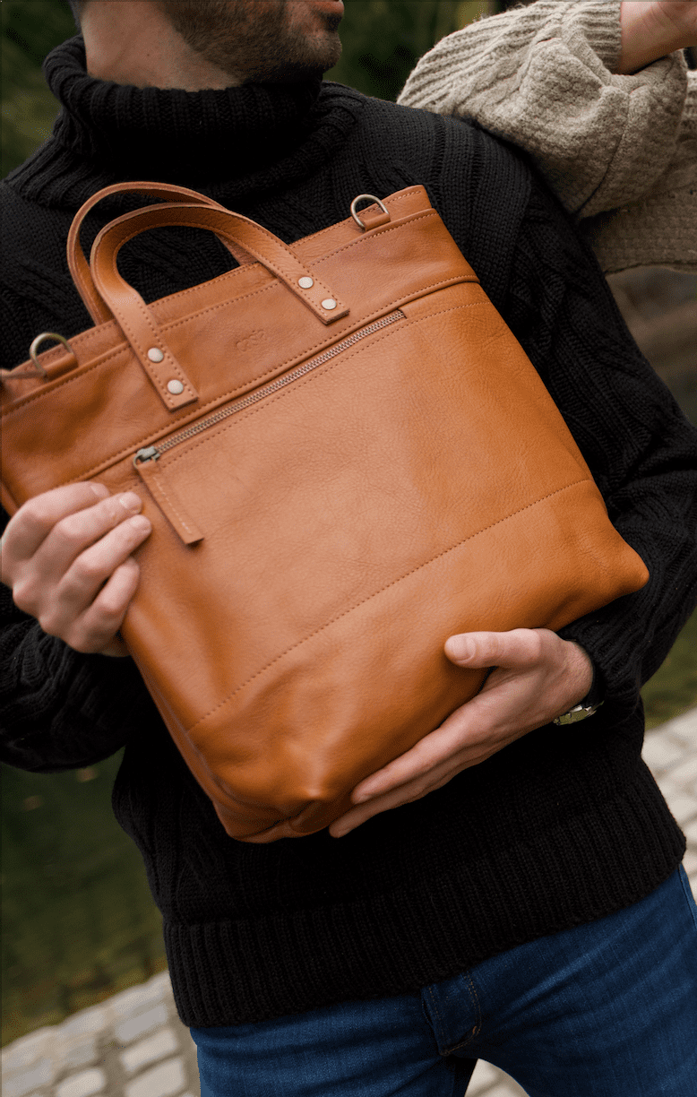 Leather bag. Full grain leather tote bag. Shoulder bag. Vegetable tanned leather bag. Crossbody bag.