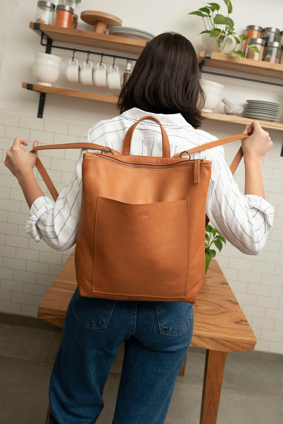 Convertible Full Grain Leather Backpack