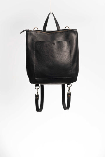 Convertible backpack. Full grain leather backpack. Vegetable tanned leather backpack. Unlined backpack.