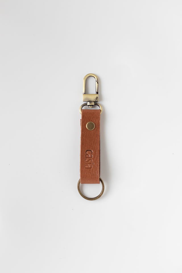 Full grain leather key fob. Vegetable tanned leather.