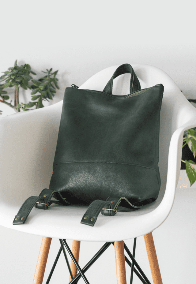 Full grain leather backpack. Vegetable tanned leather backpack. Laptop backpack. Unlined backpack.