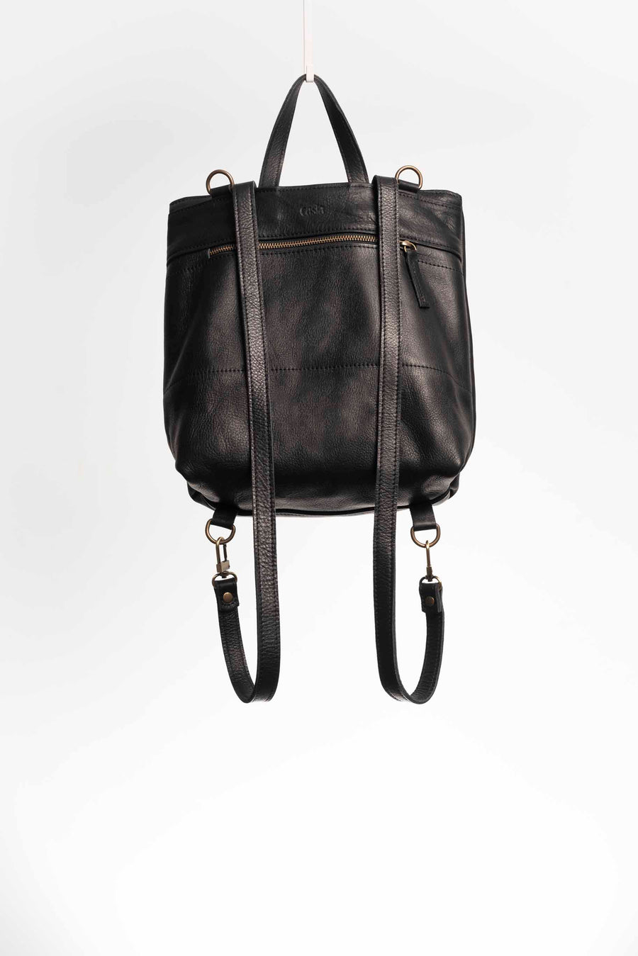 Convertible backpack. Full grain leather backpack. Vegetable tanned leather backpack. Unlined backpack.