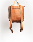 Full grain leather backpack. Vegetable tanned leather backpack. Unlined backpack.