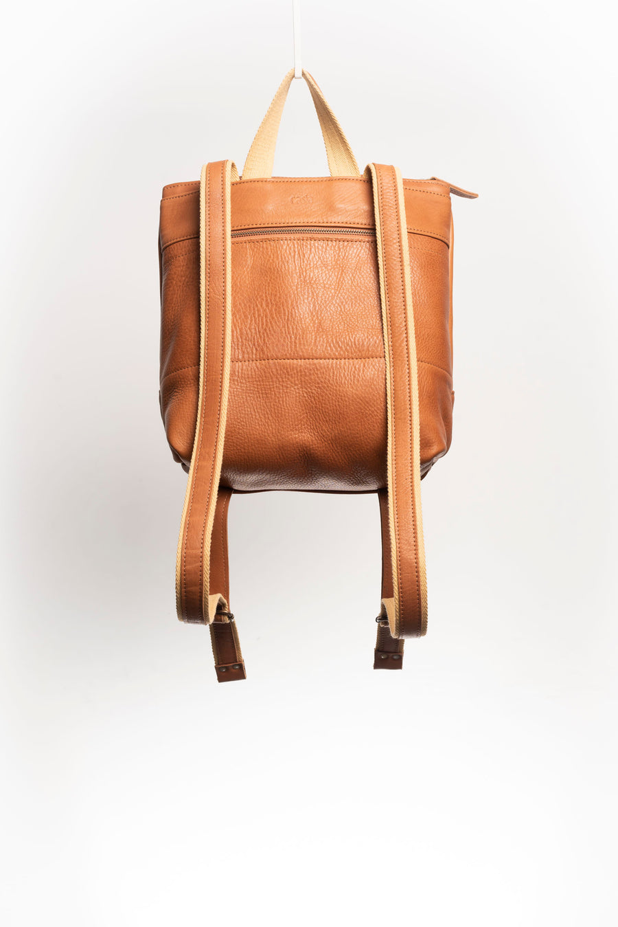 Full grain leather backpack. Vegetable tanned leather backpack. Unlined backpack.