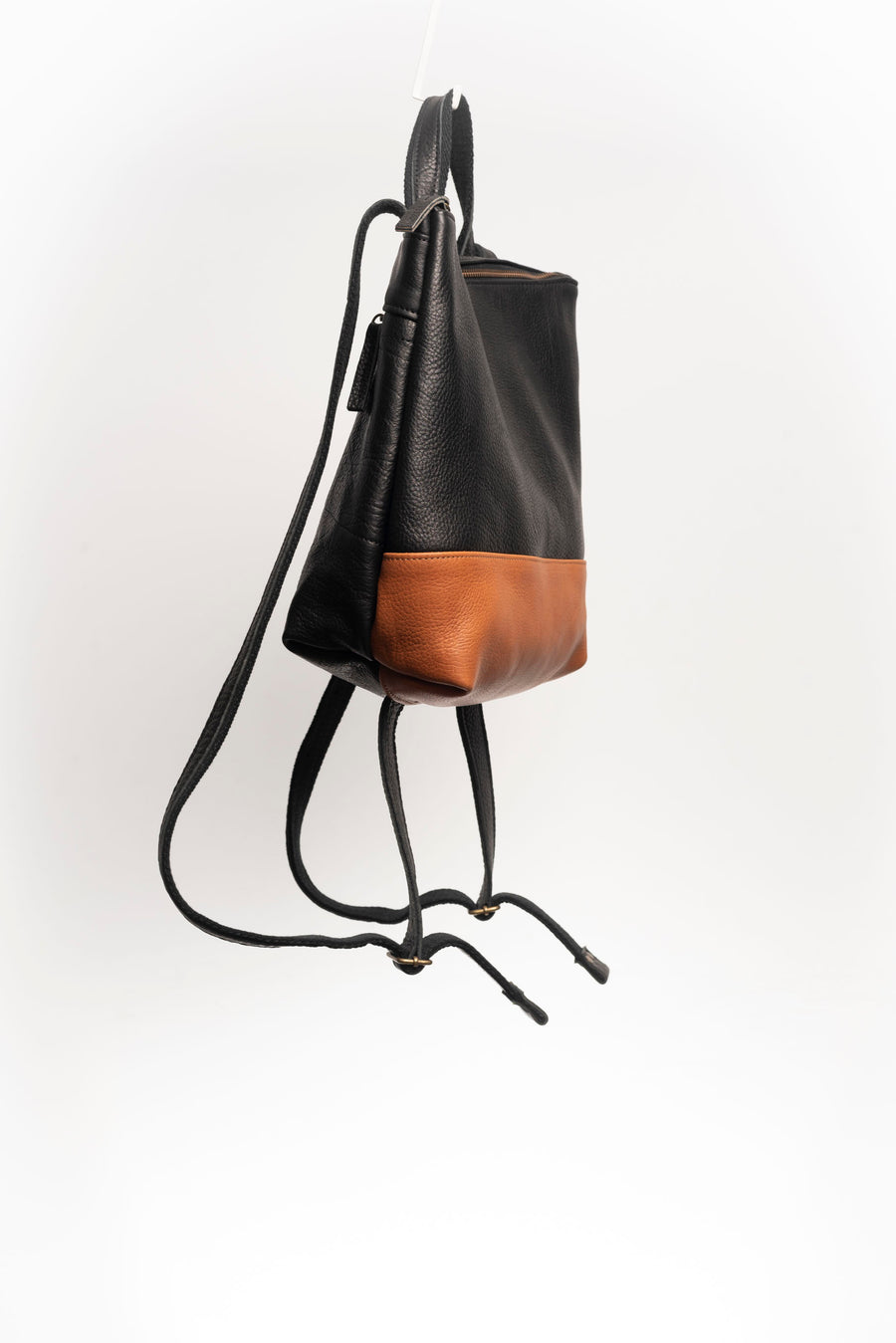 Full grain leather backpack. Vegetable tanned leather backpack. Unlined backpack.