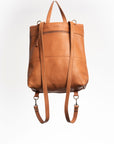 Convertible backpack. Full grain leather backpack. Vegetable tanned leather backpack. Unlined backpack.